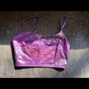 pink/purple iridescent tank top/skirt set